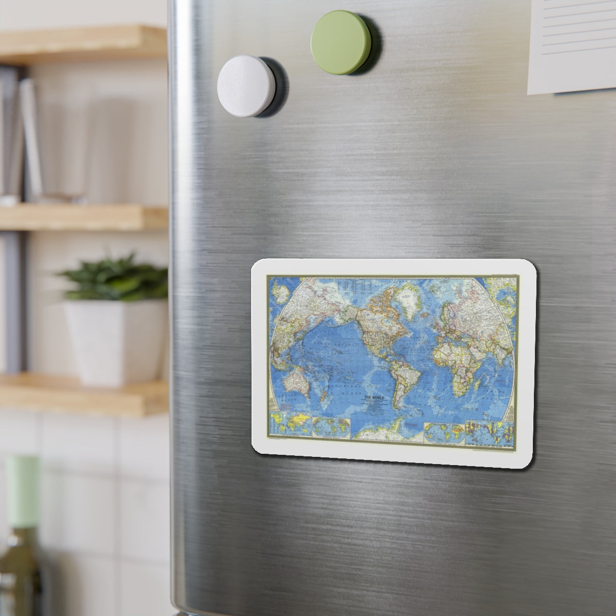 World Map (1970) (Map) Refrigerator Magnet-The Sticker Space