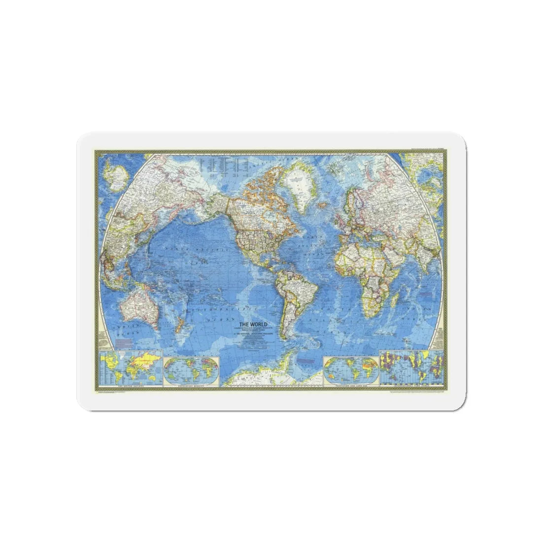 World Map (1970) (Map) Refrigerator Magnet 4 Inch - The Sticker Space