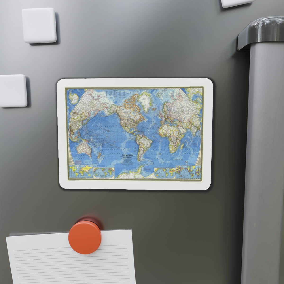 World Map (1970) (Map) Refrigerator Magnet-The Sticker Space