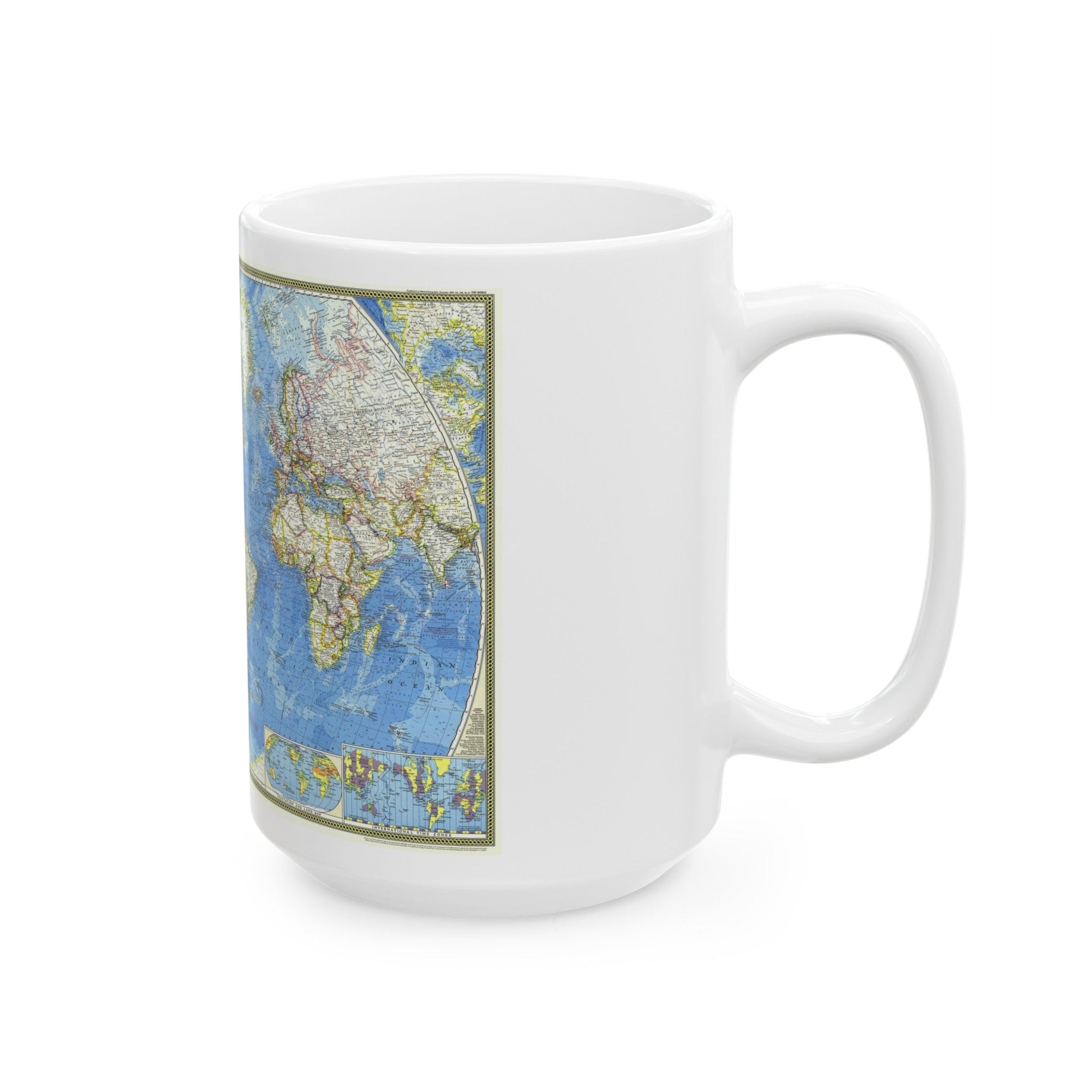 World Map (1970) (Map) White Coffee Mug-The Sticker Space