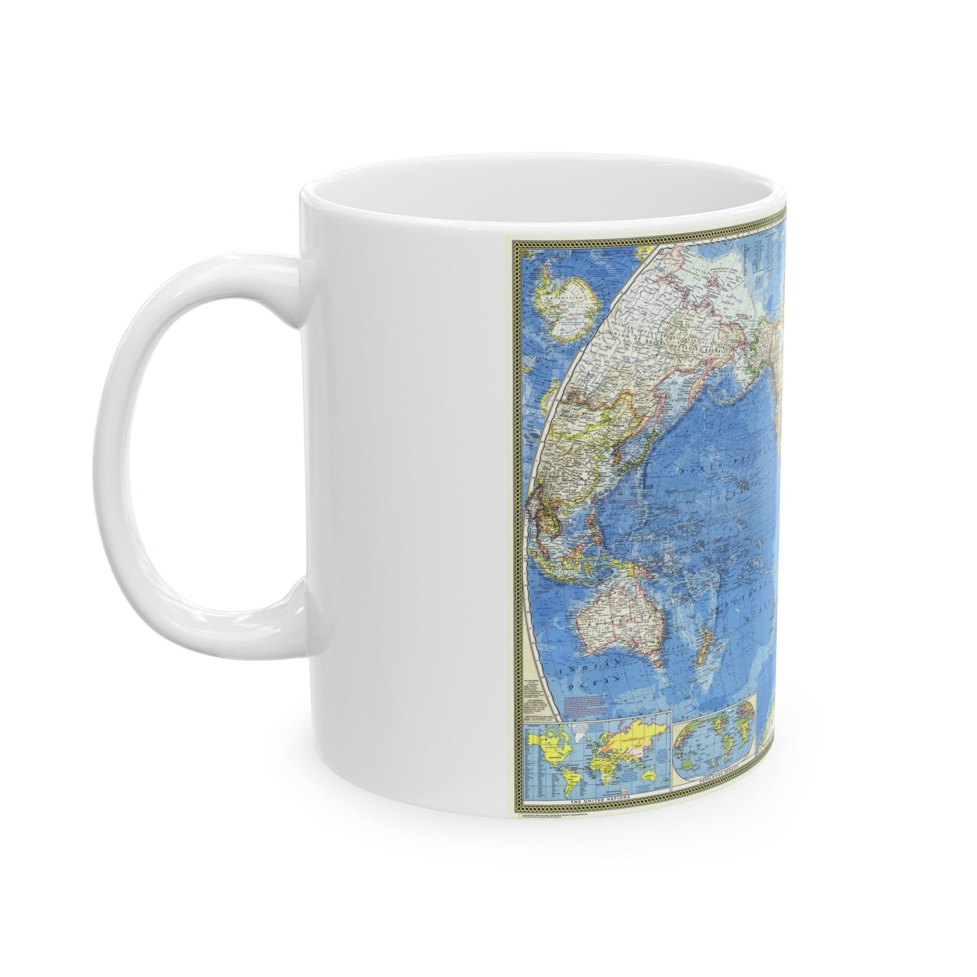 World Map (1970) (Map) White Coffee Mug-The Sticker Space