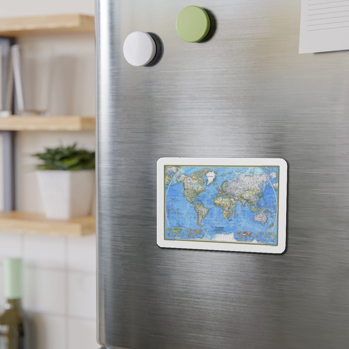 World Map (1981) (Map) Refrigerator Magnet-The Sticker Space