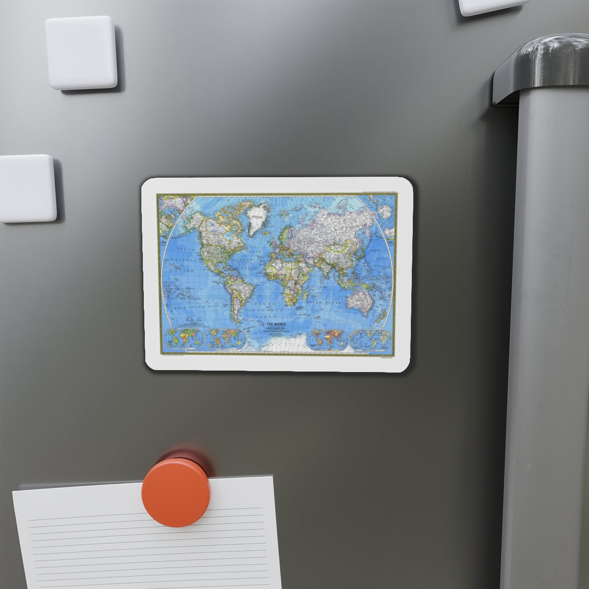 World Map (1981) (Map) Refrigerator Magnet-The Sticker Space