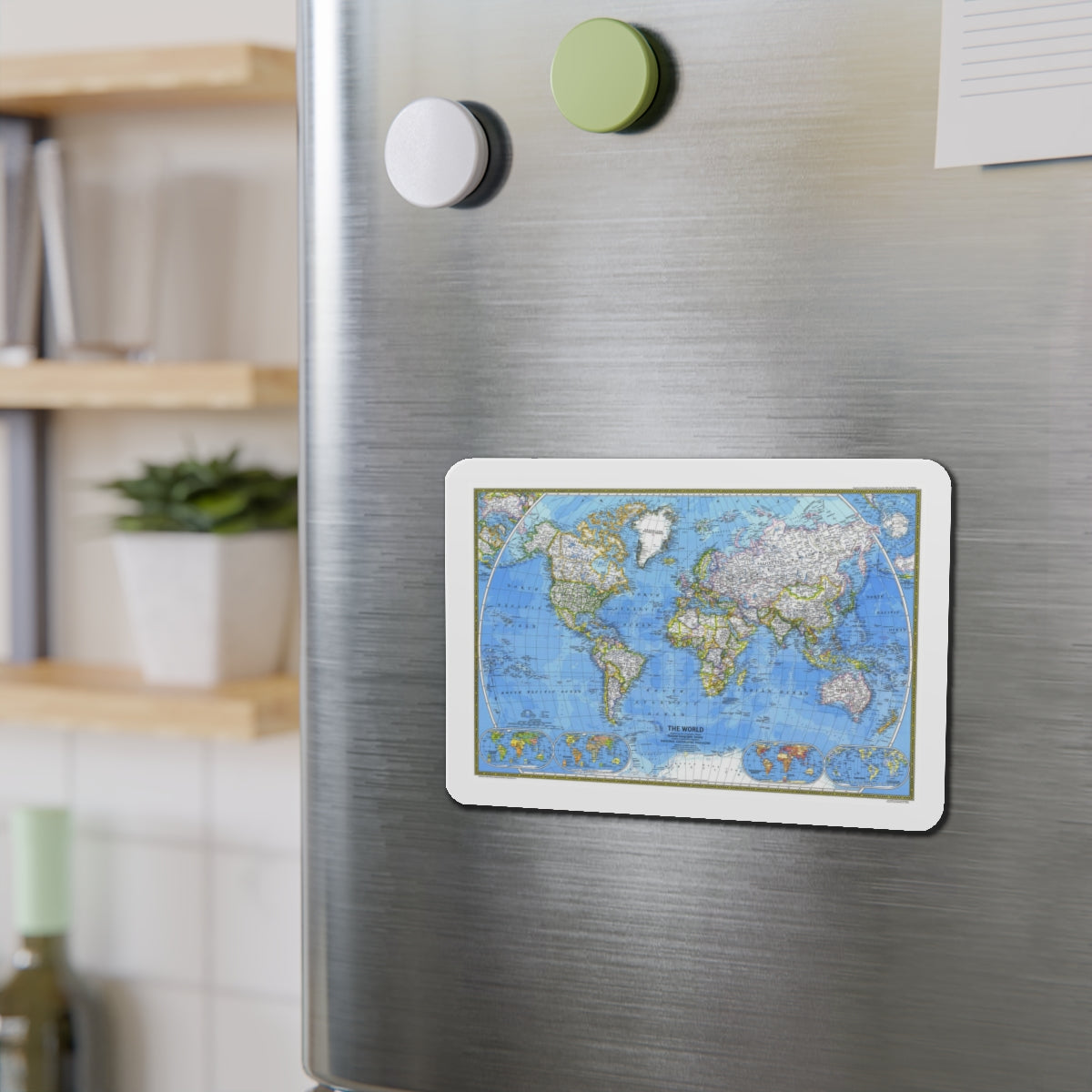 World Map (1981) (Map) Refrigerator Magnet-The Sticker Space