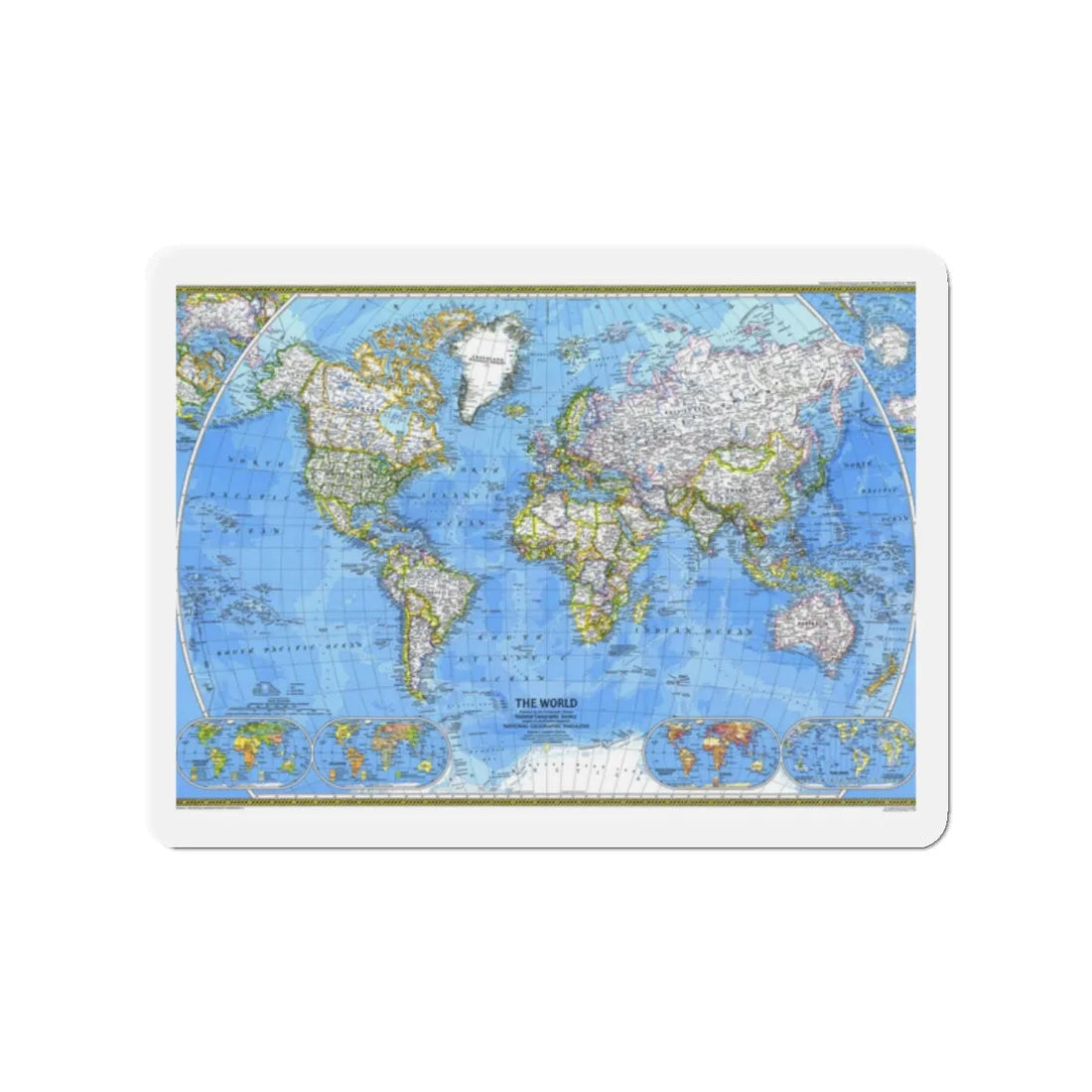 World Map (1981) (Map) Refrigerator Magnet 2 Inch - The Sticker Space
