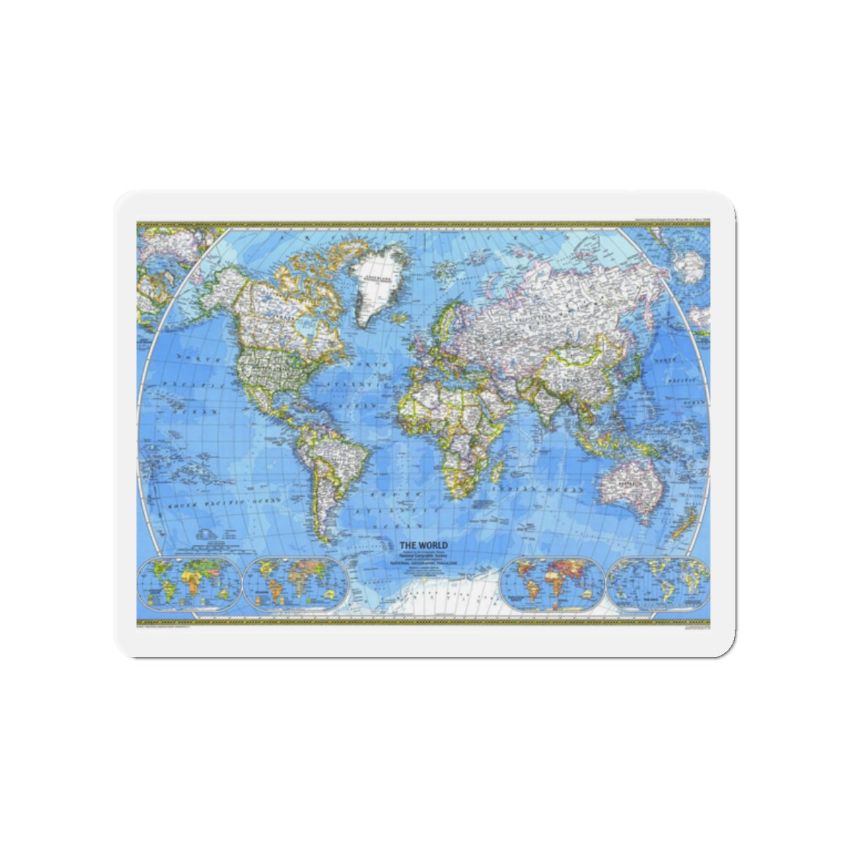 World Map (1981) (Map) Refrigerator Magnet-2" x 2"-The Sticker Space