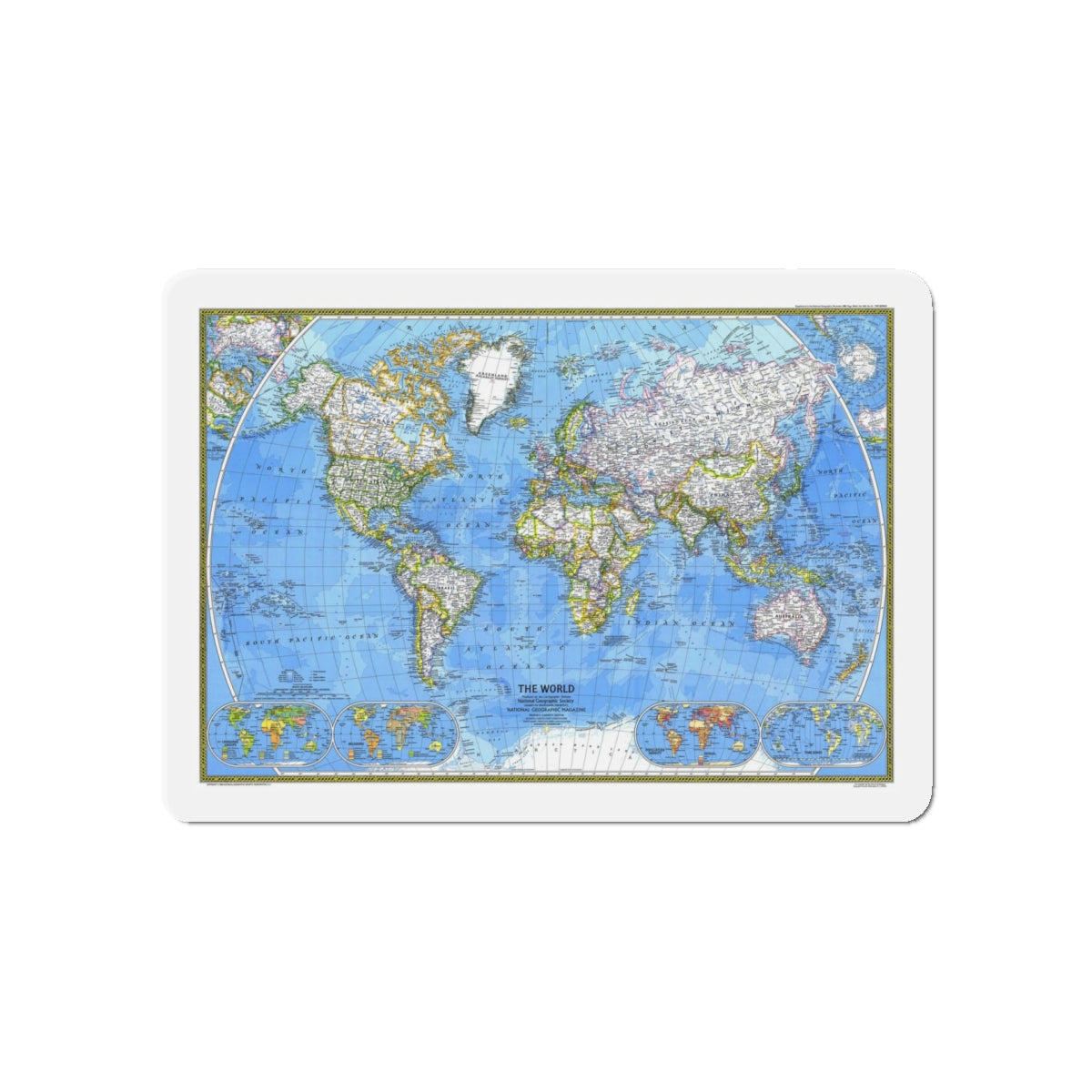 World Map (1981) (Map) Refrigerator Magnet-5" x 5"-The Sticker Space