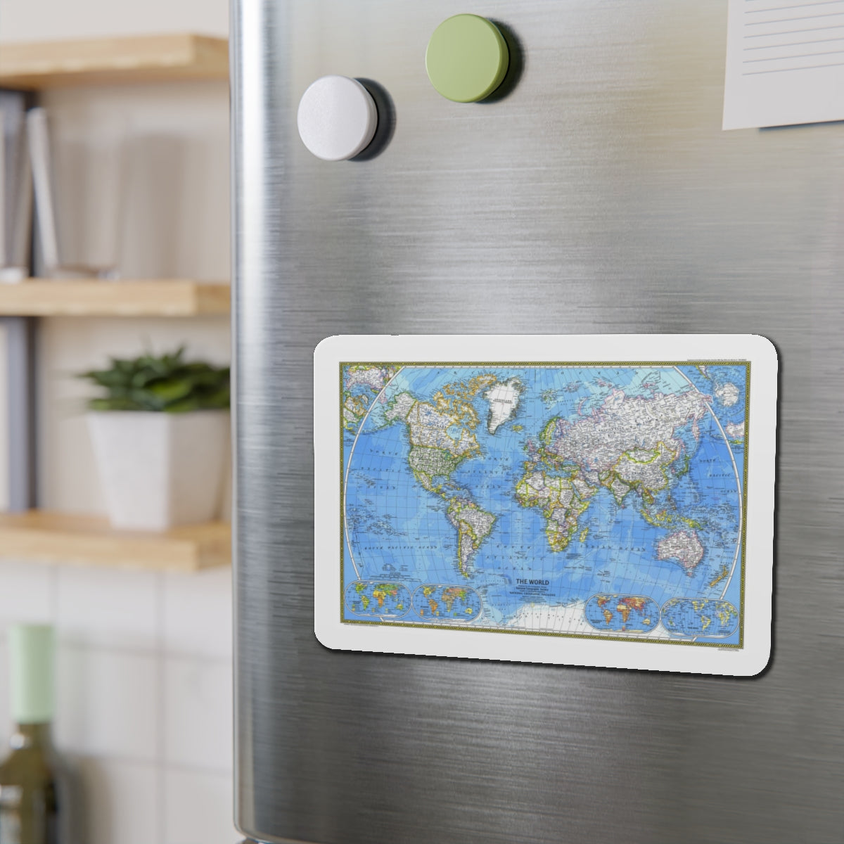 World Map (1981) (Map) Refrigerator Magnet-The Sticker Space