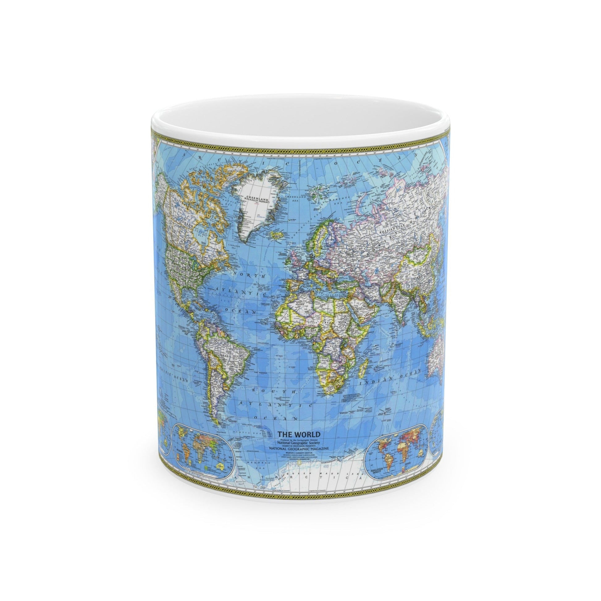 World Map (1981) (Map) White Coffee Mug-11oz-The Sticker Space