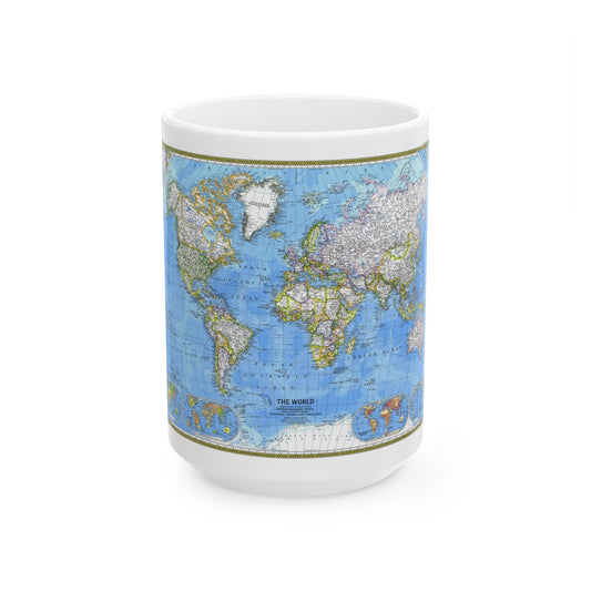 World Map (1981) (Map) White Coffee Mug-15oz-The Sticker Space