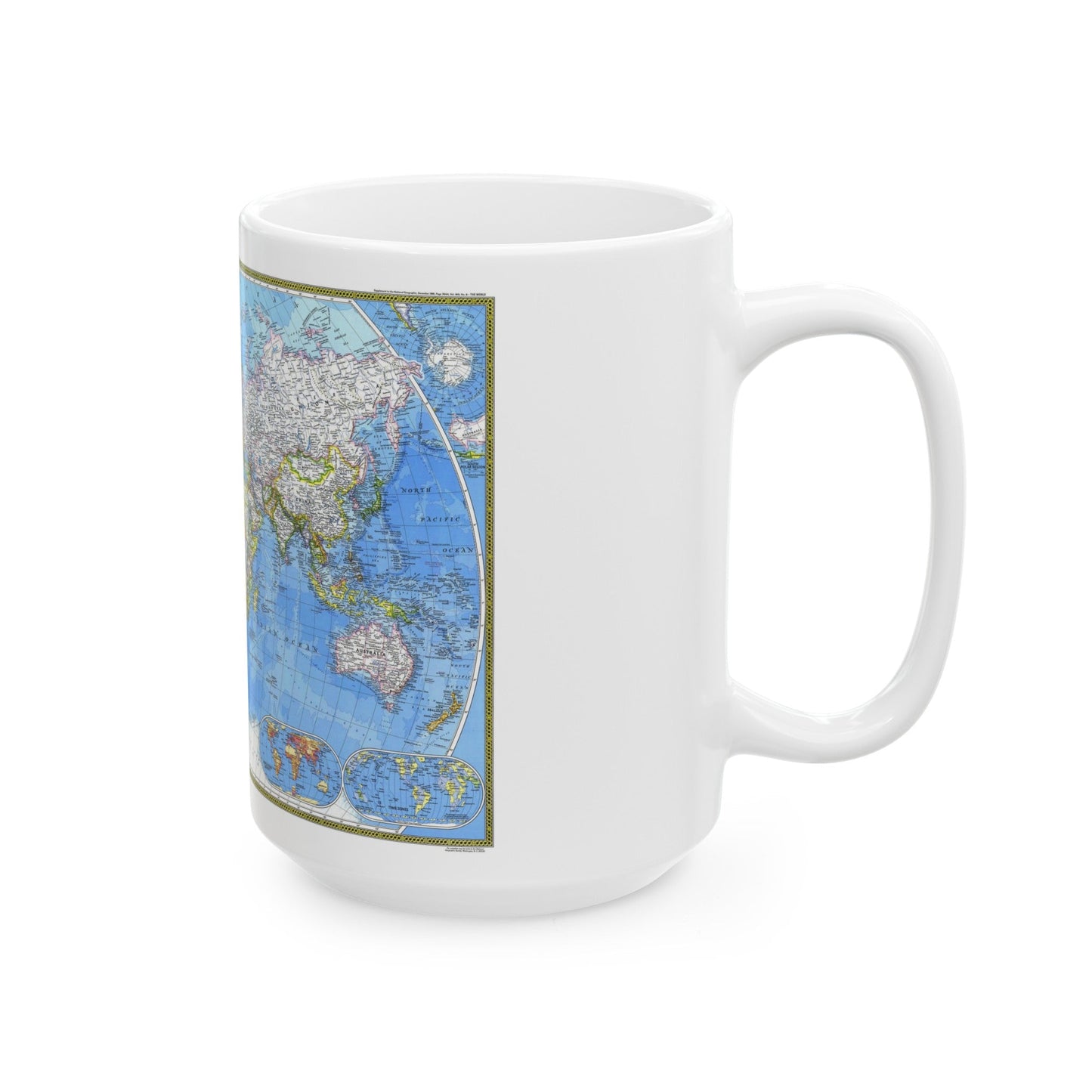 World Map (1981) (Map) White Coffee Mug-The Sticker Space