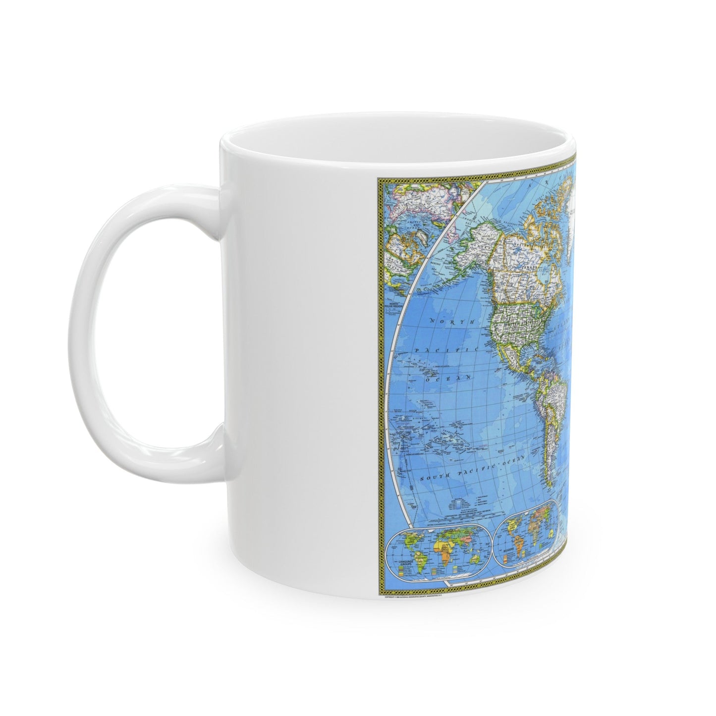 World Map (1981) (Map) White Coffee Mug-The Sticker Space