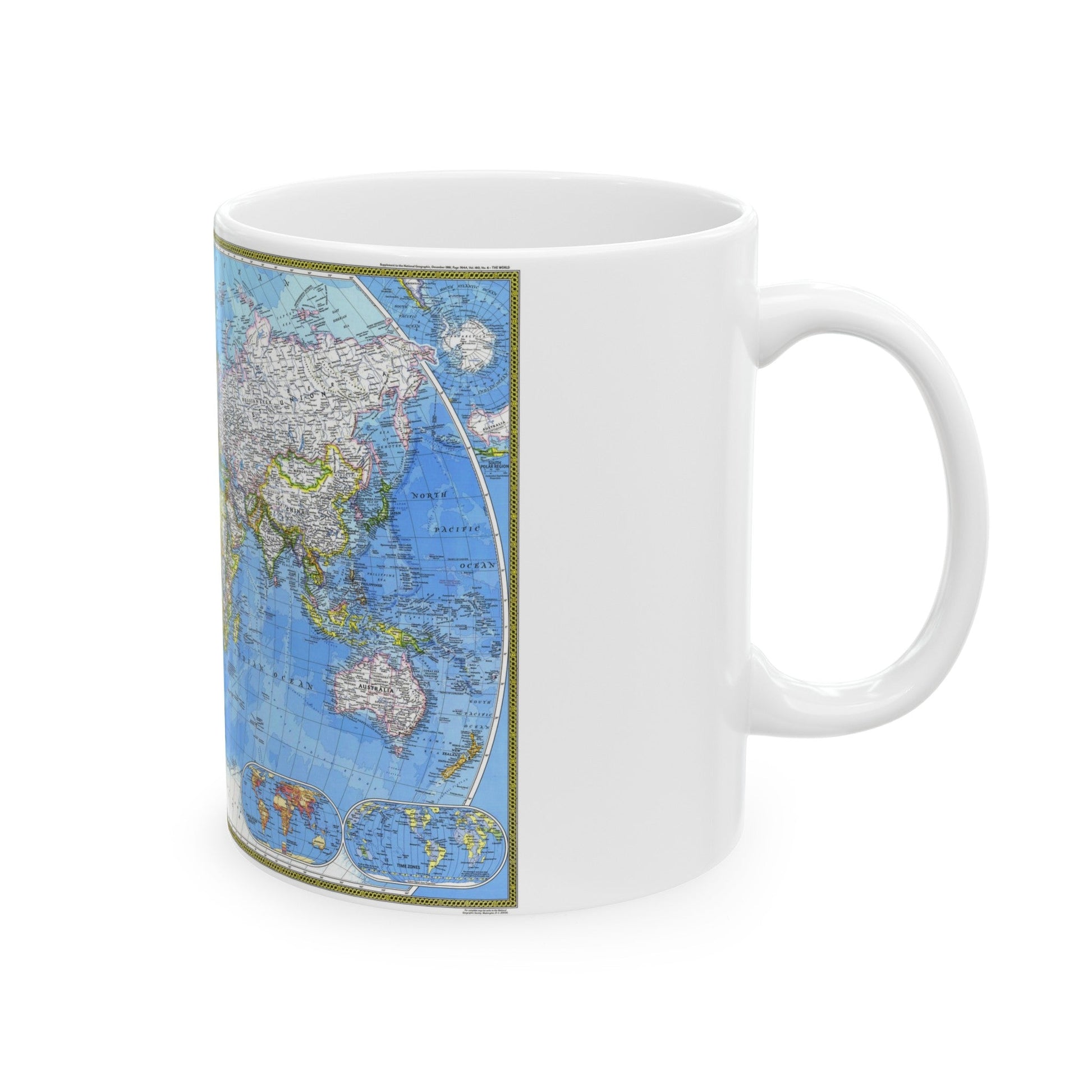 World Map (1981) (Map) White Coffee Mug-The Sticker Space