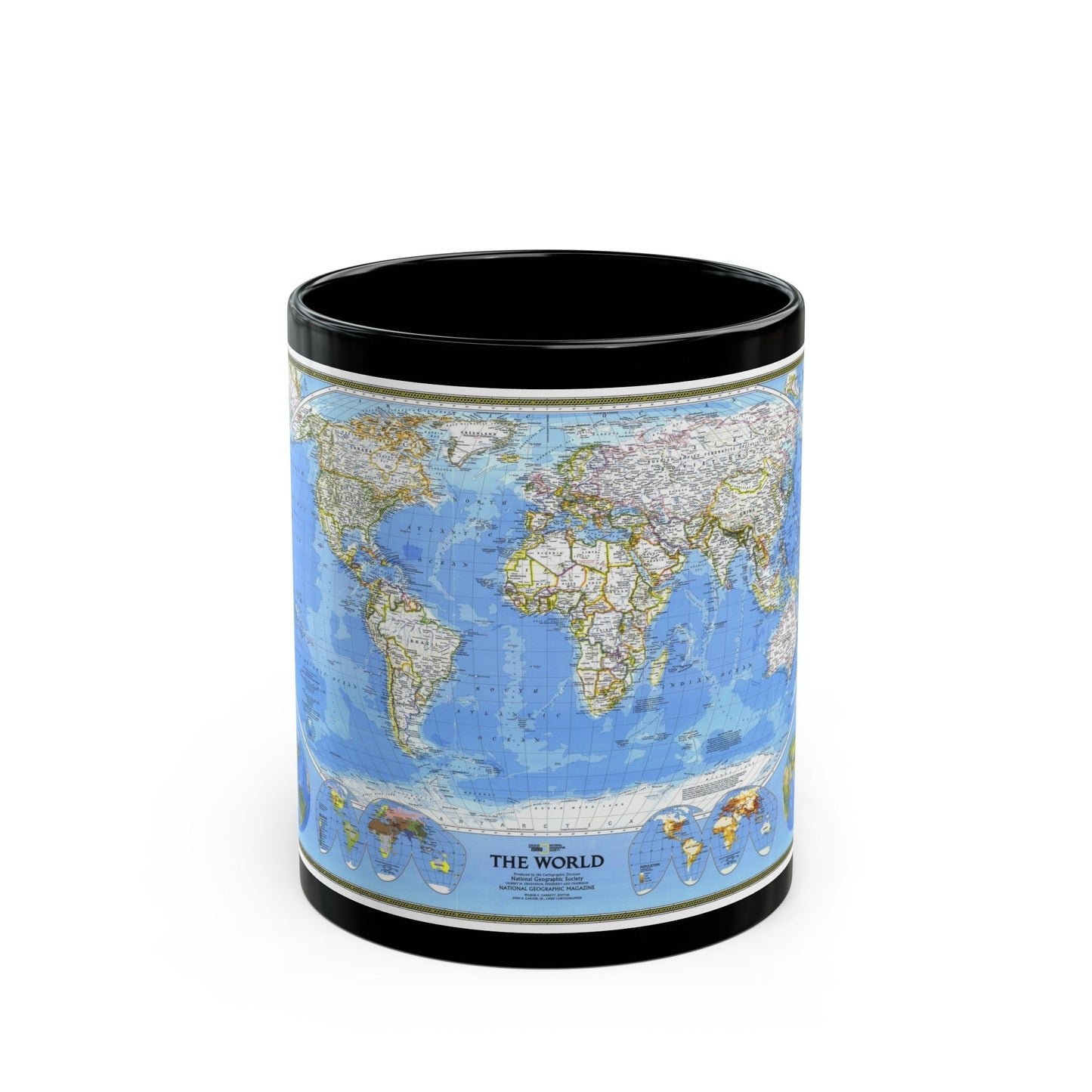 World Map (1988) (Map) Black Coffee Mug-11oz-The Sticker Space