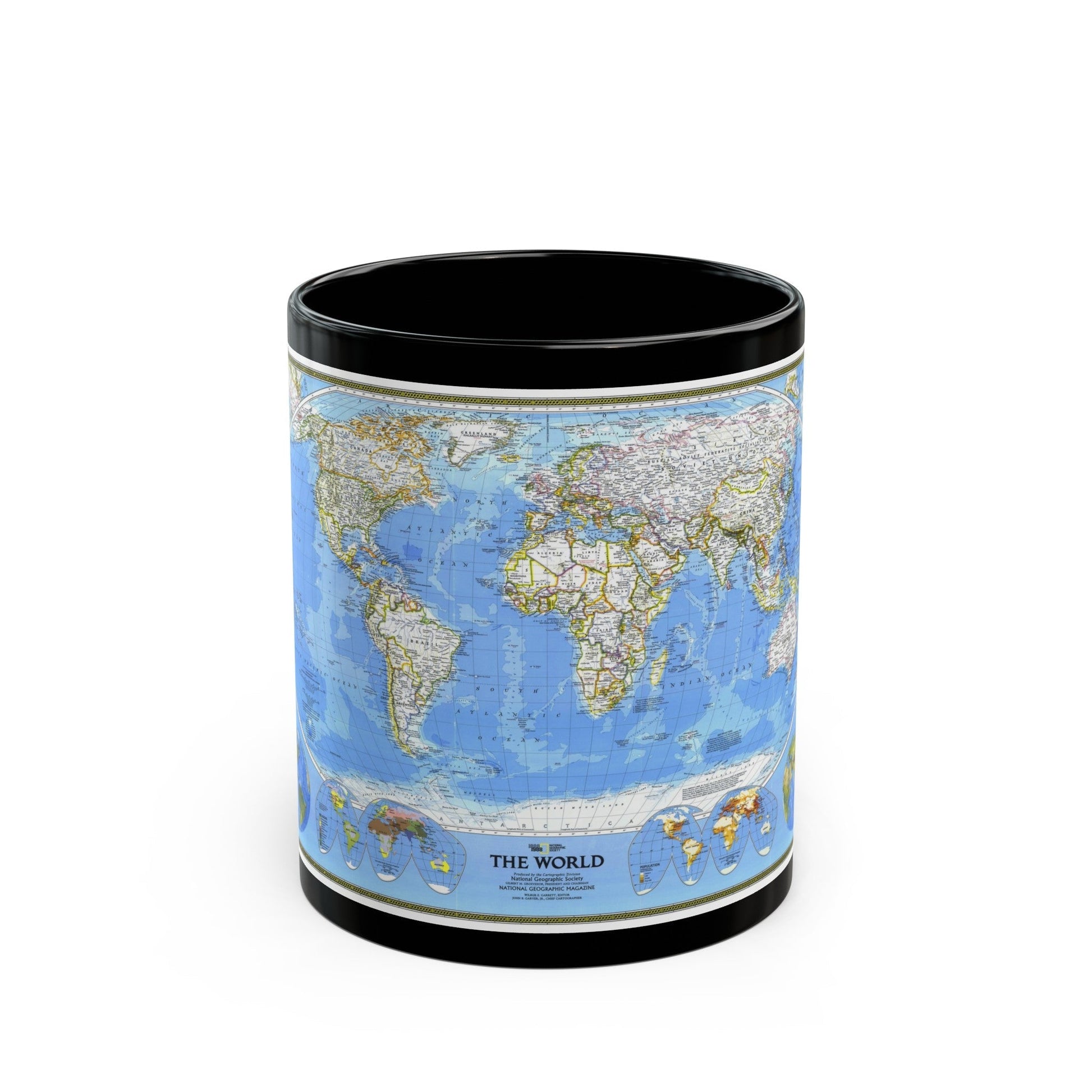 World Map (1988) (Map) Black Coffee Mug-11oz-The Sticker Space