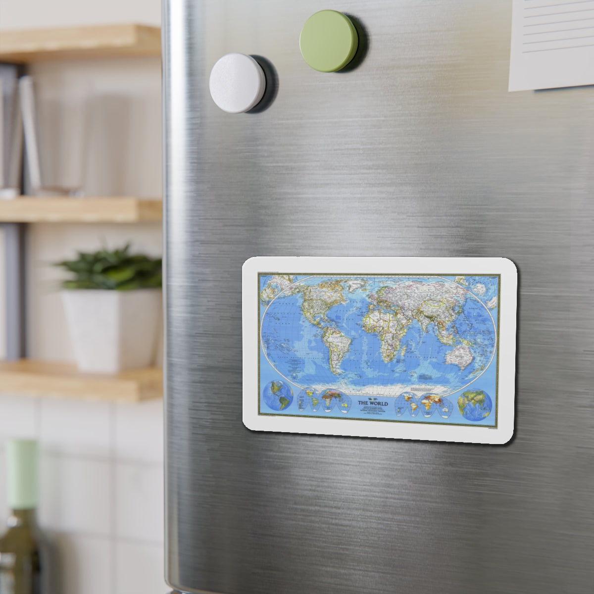 World Map (1988) (Map) Refrigerator Magnet-The Sticker Space