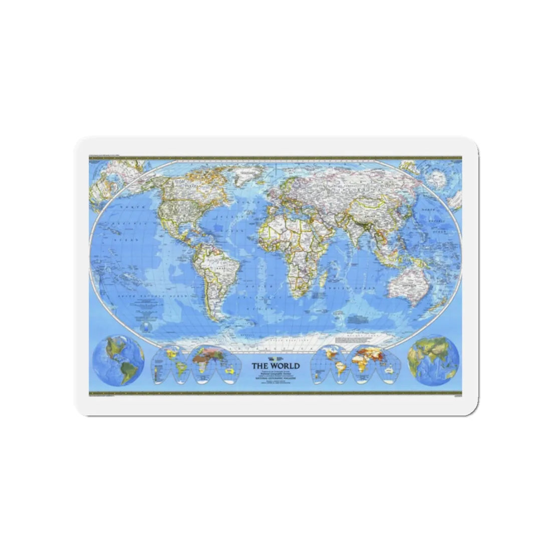 World Map (1988) (Map) Refrigerator Magnet 2 Inch - The Sticker Space