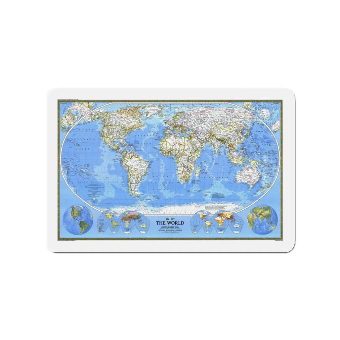 World Map (1988) (Map) Refrigerator Magnet 3 Inch - The Sticker Space