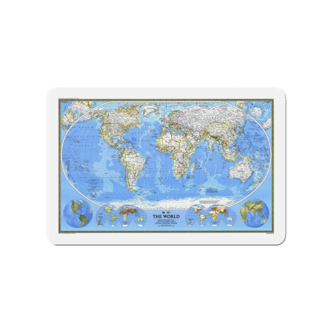 World Map (1988) (Map) Refrigerator Magnet 4 Inch - The Sticker Space