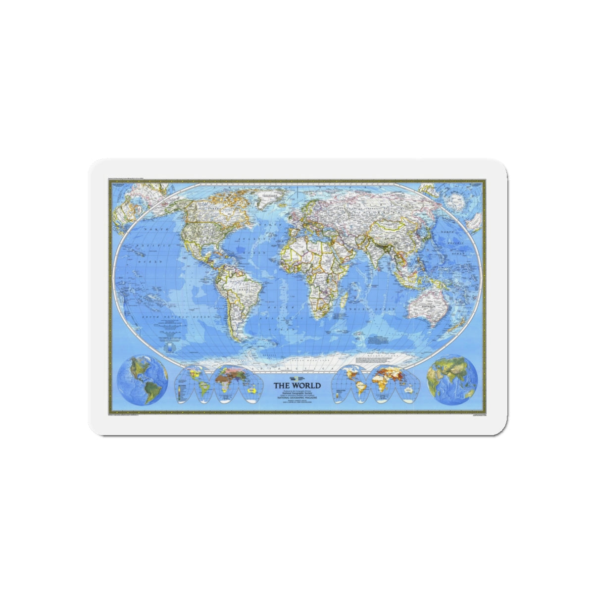 World Map (1988) (Map) Refrigerator Magnet-5" x 5"-The Sticker Space