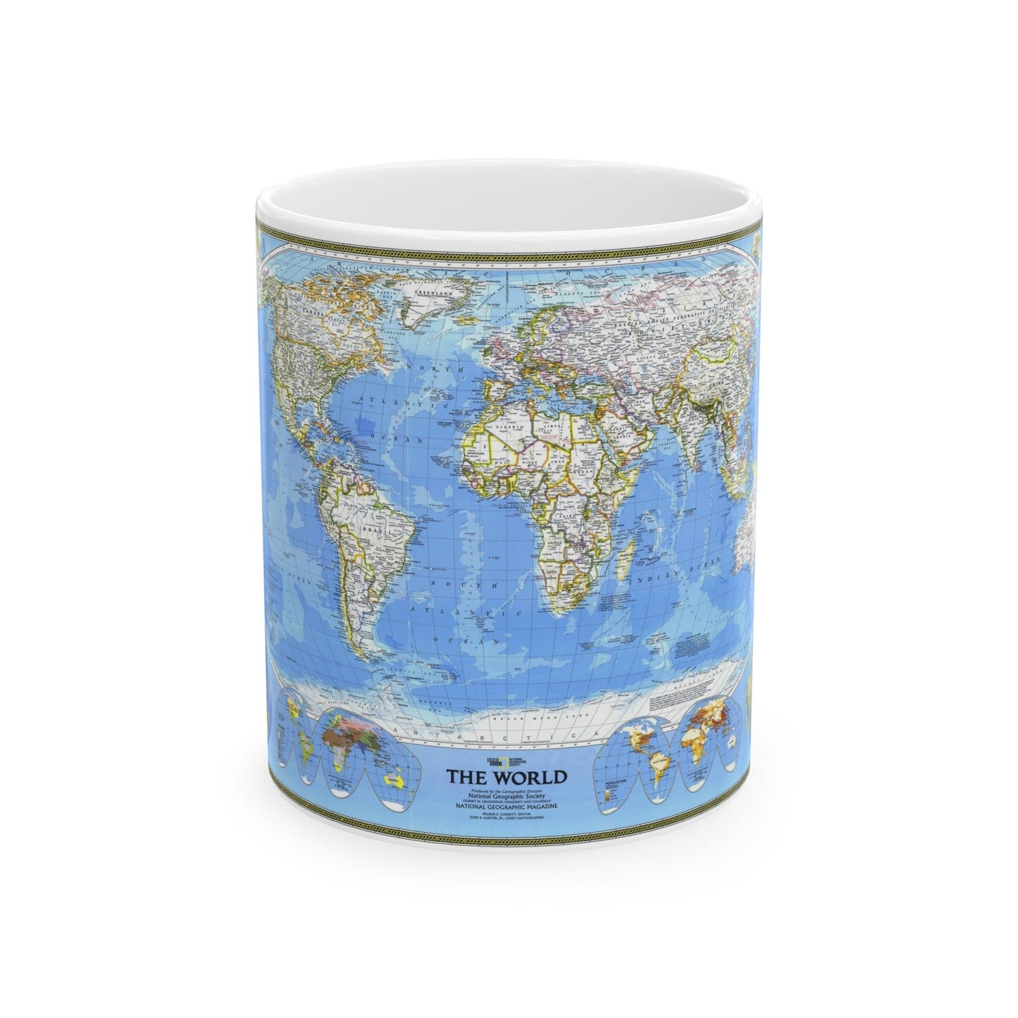 World Map (1988) (Map) White Coffee Mug-11oz-The Sticker Space