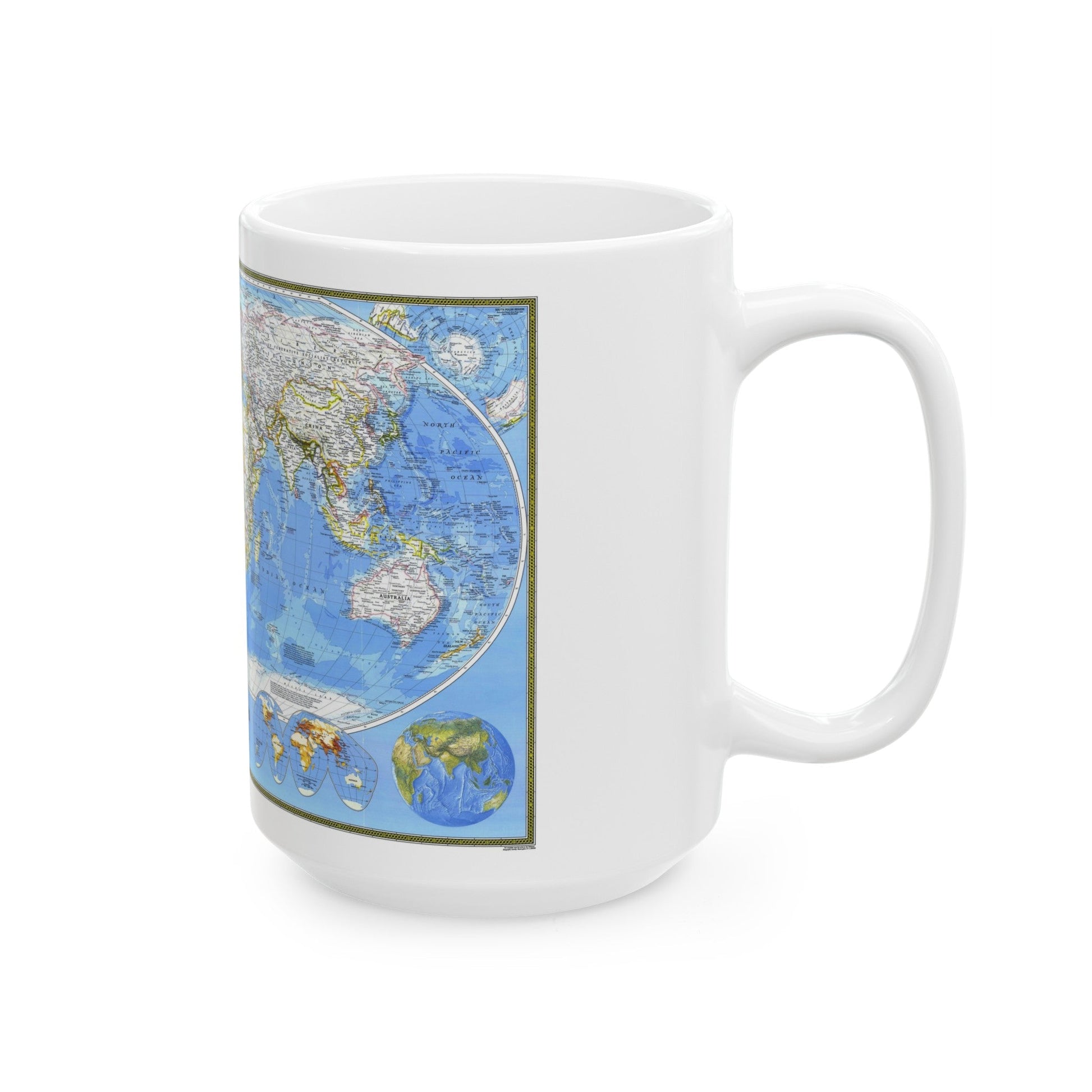 World Map (1988) (Map) White Coffee Mug-The Sticker Space