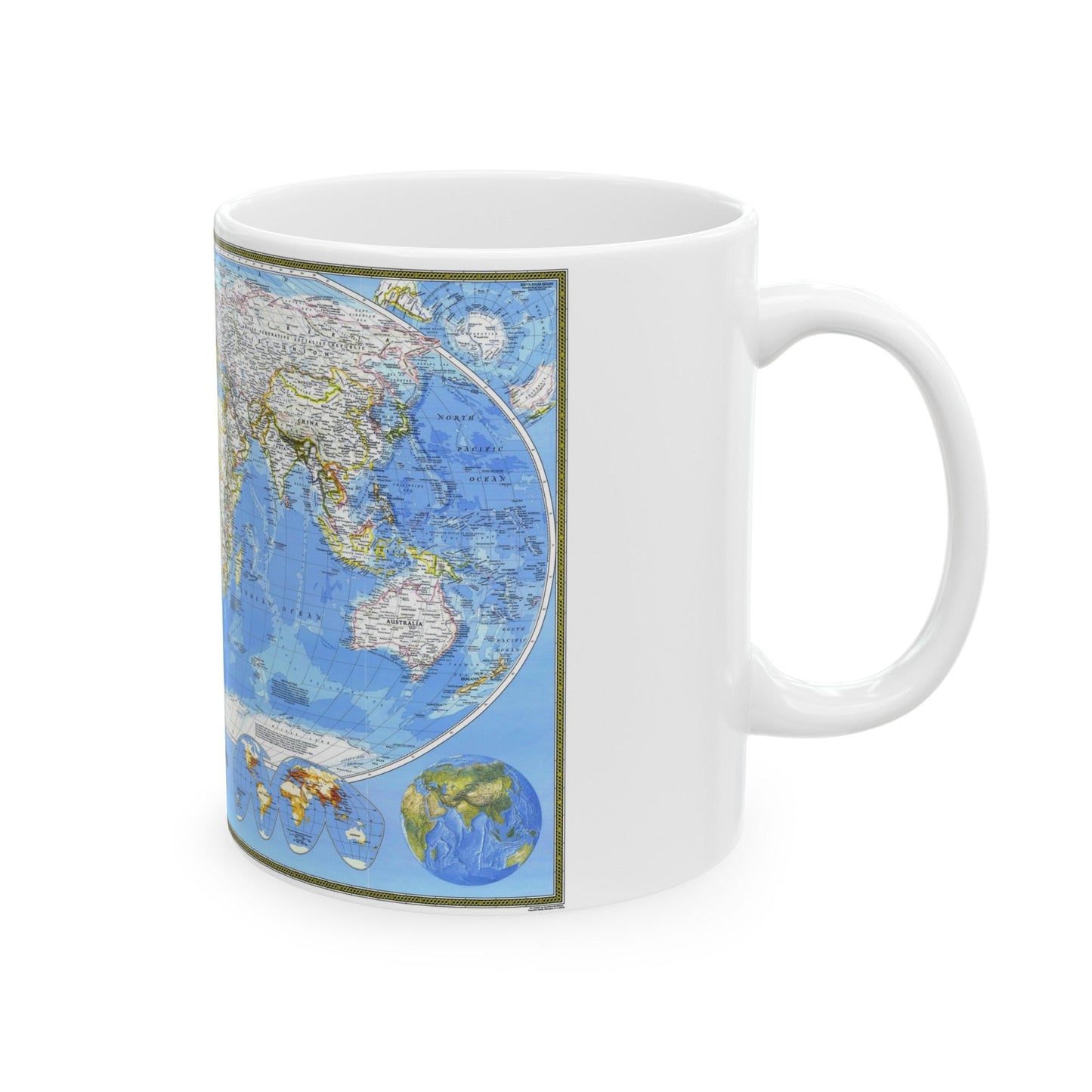 World Map (1988) (Map) White Coffee Mug-The Sticker Space