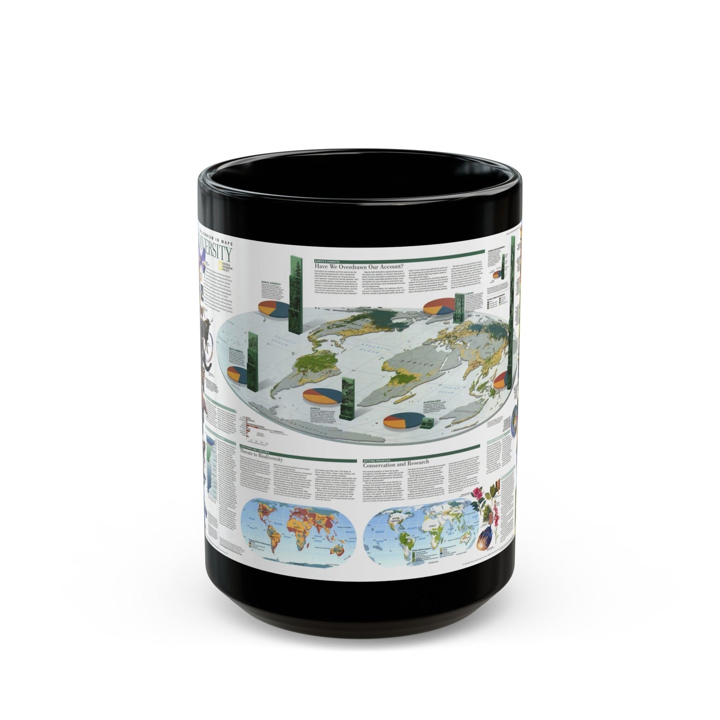 World Map - Biodiversity (1999) (Map) Black Coffee Mug-15oz-The Sticker Space