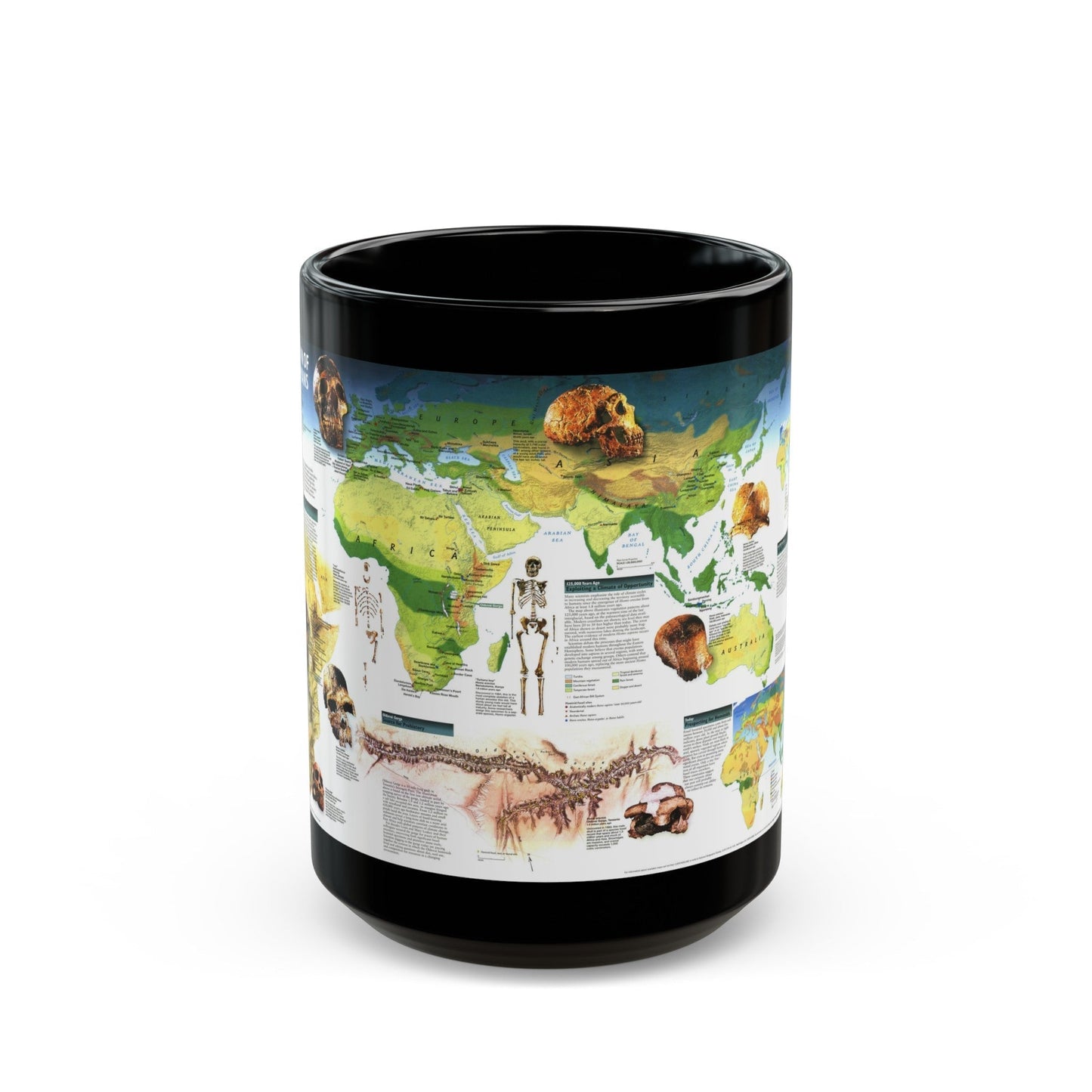 World Map - Dawn of Humans (1997) (Map) Black Coffee Mug-15oz-The Sticker Space