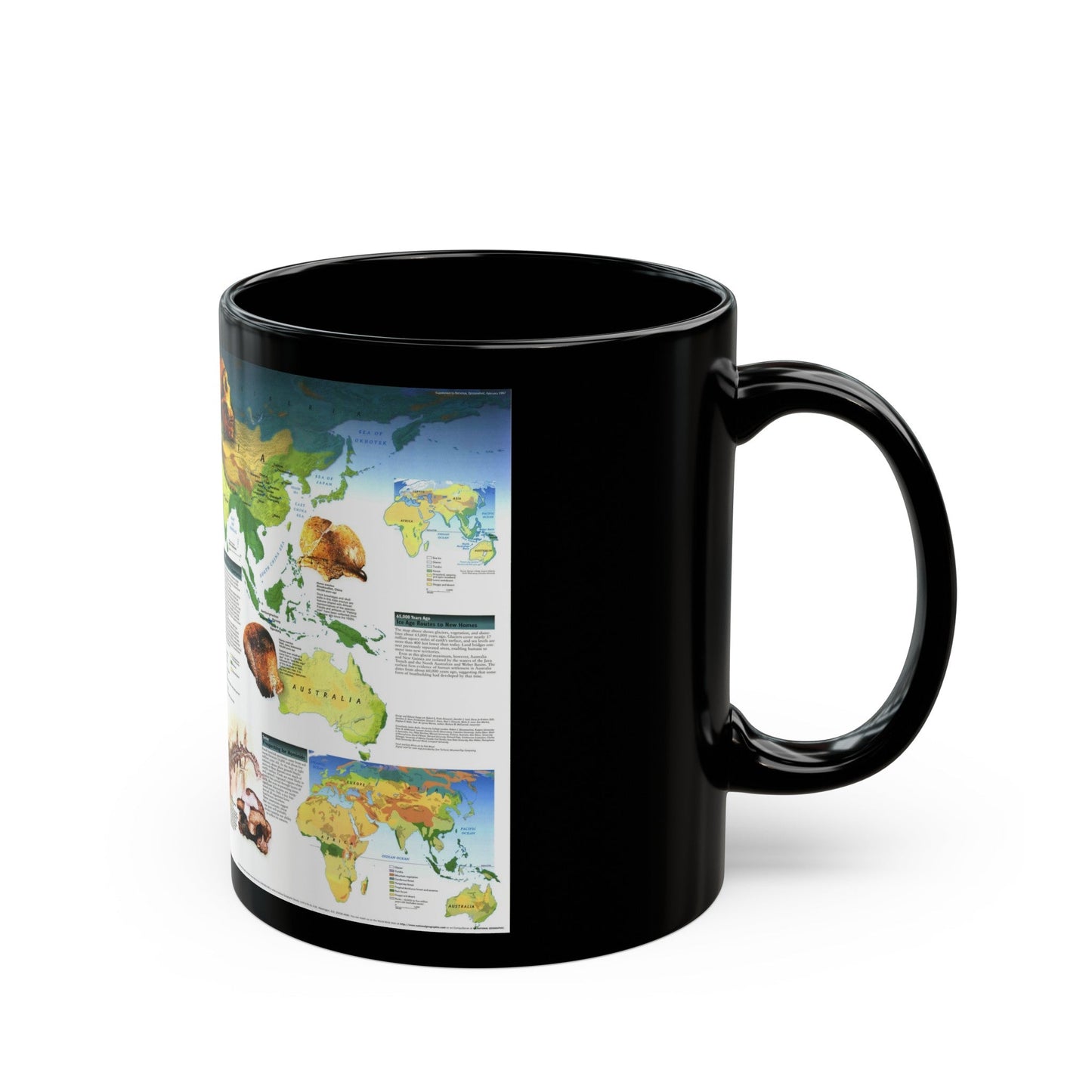 World Map - Dawn of Humans (1997) (Map) Black Coffee Mug-The Sticker Space