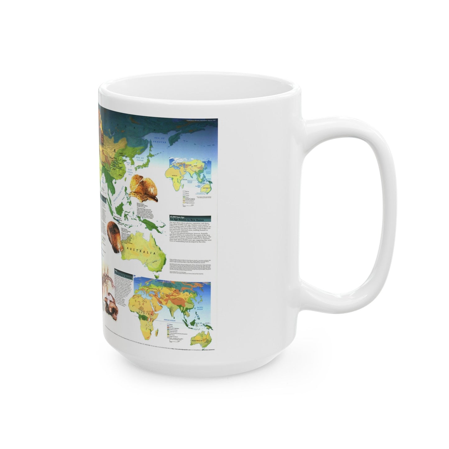 World Map - Dawn of Humans (1997) (Map) White Coffee Mug-The Sticker Space