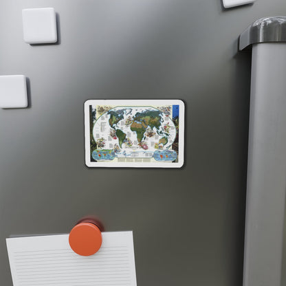 World Map - Diversity of Life (1999) (Map) Refrigerator Magnet-The Sticker Space