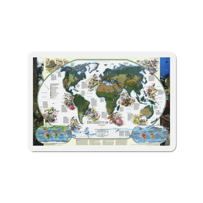 World Map - Diversity of Life (1999) (Map) Refrigerator Magnet-3" x 3"-The Sticker Space