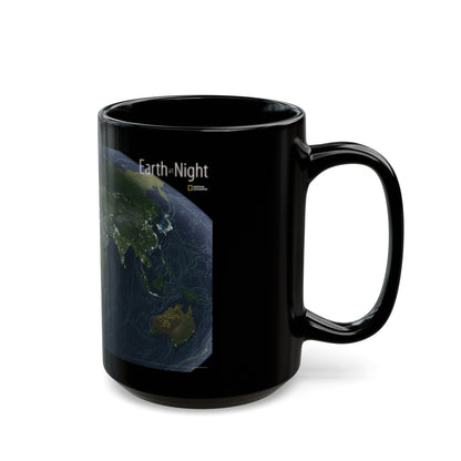 World Map - Earth at Night (2004) (Map) Black Coffee Mug-The Sticker Space