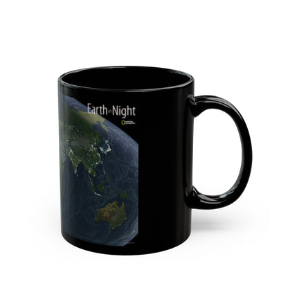 World Map - Earth at Night (2004) (Map) Black Coffee Mug-The Sticker Space