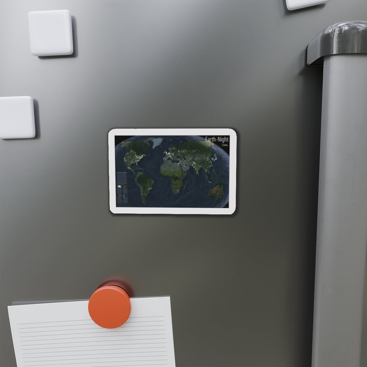 World Map - Earth at Night (2004) (Map) Refrigerator Magnet-The Sticker Space