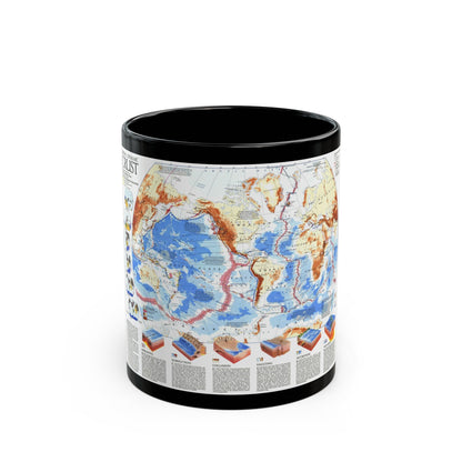 World Map - Earth's Dynamic Crust (1985) (Map) Black Coffee Mug-11oz-The Sticker Space