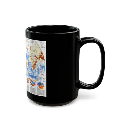 World Map - Earth's Dynamic Crust (1985) (Map) Black Coffee Mug-The Sticker Space