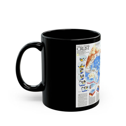 World Map - Earth's Dynamic Crust (1985) (Map) Black Coffee Mug-The Sticker Space