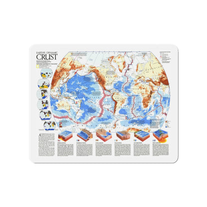 World Map - Earth's Dynamic Crust (1985) (Map) Refrigerator Magnet-4" x 4"-The Sticker Space