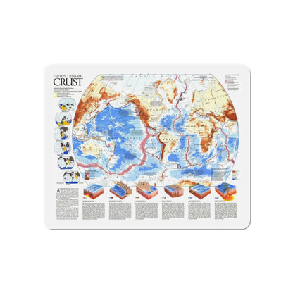 World Map - Earth's Dynamic Crust (1985) (Map) Refrigerator Magnet-5" x 5"-The Sticker Space