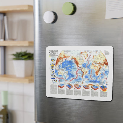 World Map - Earth's Dynamic Crust (1985) (Map) Refrigerator Magnet-The Sticker Space