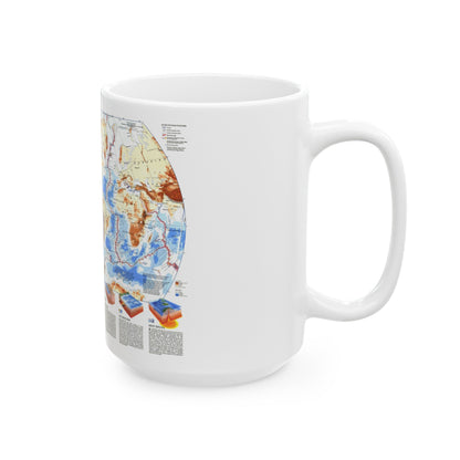 World Map - Earth's Dynamic Crust (1985) (Map) White Coffee Mug-The Sticker Space