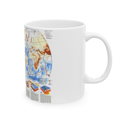 World Map - Earth's Dynamic Crust (1985) (Map) White Coffee Mug-The Sticker Space