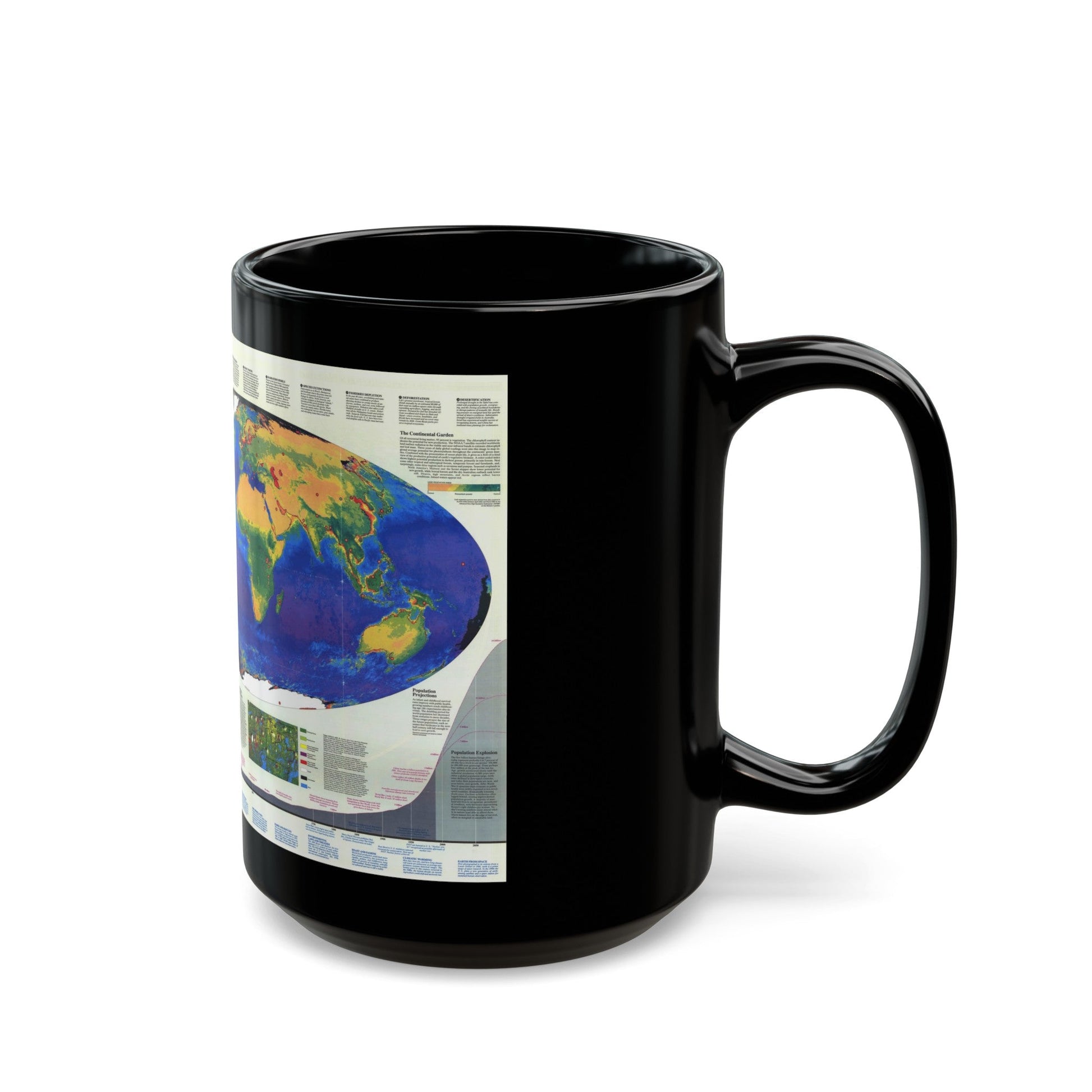 World Map - Endangered Earth (Map) Black Coffee Mug-The Sticker Space