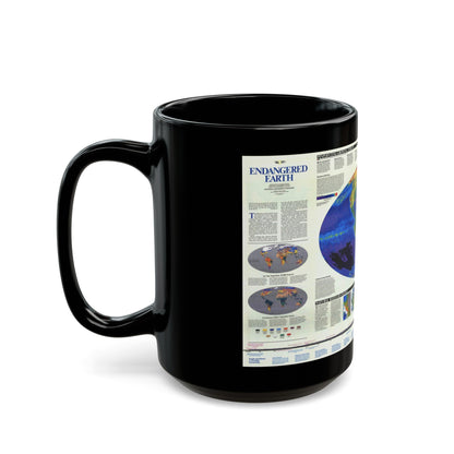 World Map - Endangered Earth (Map) Black Coffee Mug-The Sticker Space