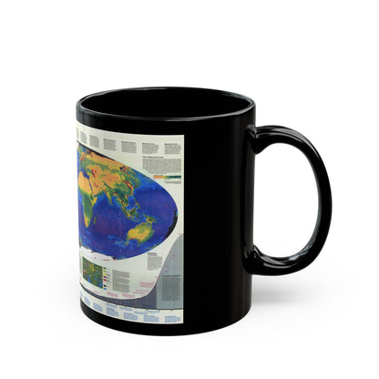 World Map - Endangered Earth (Map) Black Coffee Mug-The Sticker Space