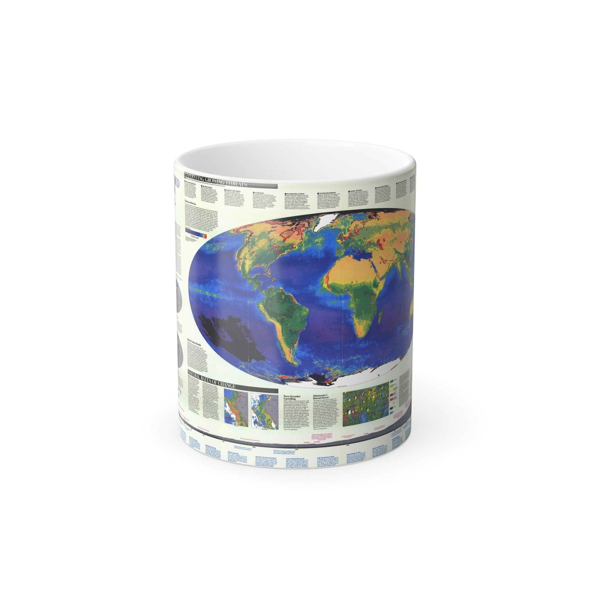 World Map - Endangered Earth (Map) Color Changing Mug 11oz-11oz-The Sticker Space