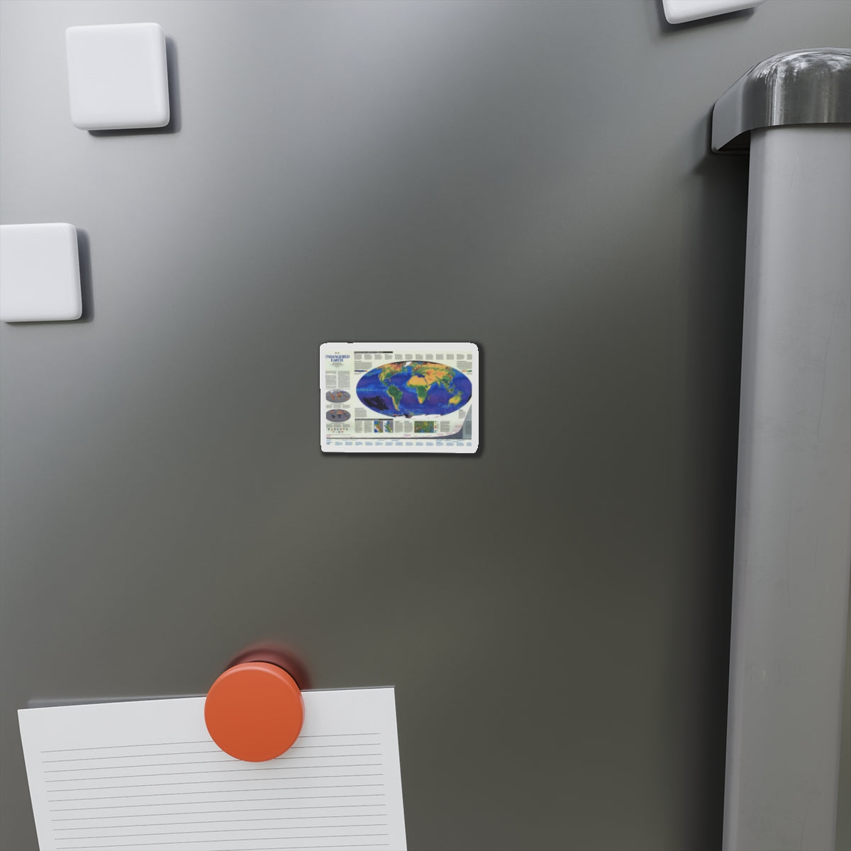 World Map - Endangered Earth (Map) Refrigerator Magnet-The Sticker Space