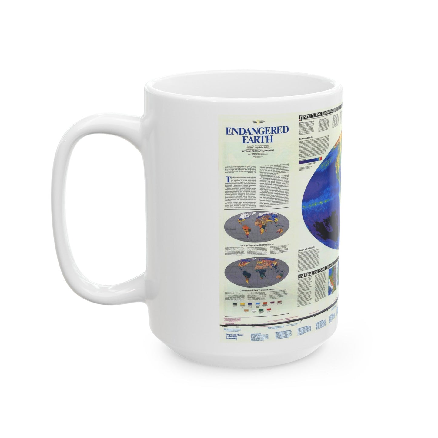 World Map - Endangered Earth (Map) White Coffee Mug-The Sticker Space